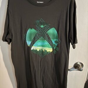 Old Navy Kids Black Tee with Green Graphic